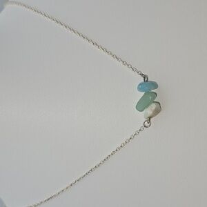Amazonite Natural Stone Sterling Silver 925 Necklace 18''